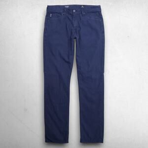 AG Everett Slim Straight Pants Premium Stretch Fabric Houndstooth Men 32x32 Blue